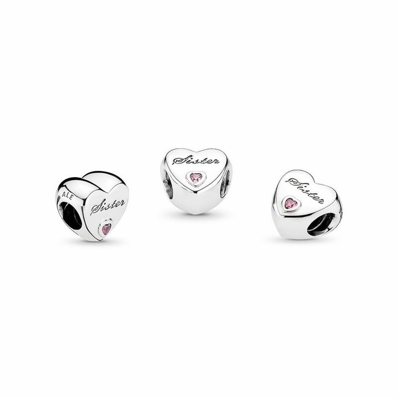 Pandora Sister's Love Charm Ireland - Sterling Silver/Cubic Zirconia - 657208UIZ